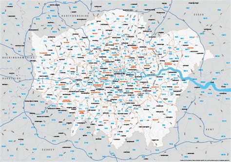 Greater London, United Kingdom Postcodes.